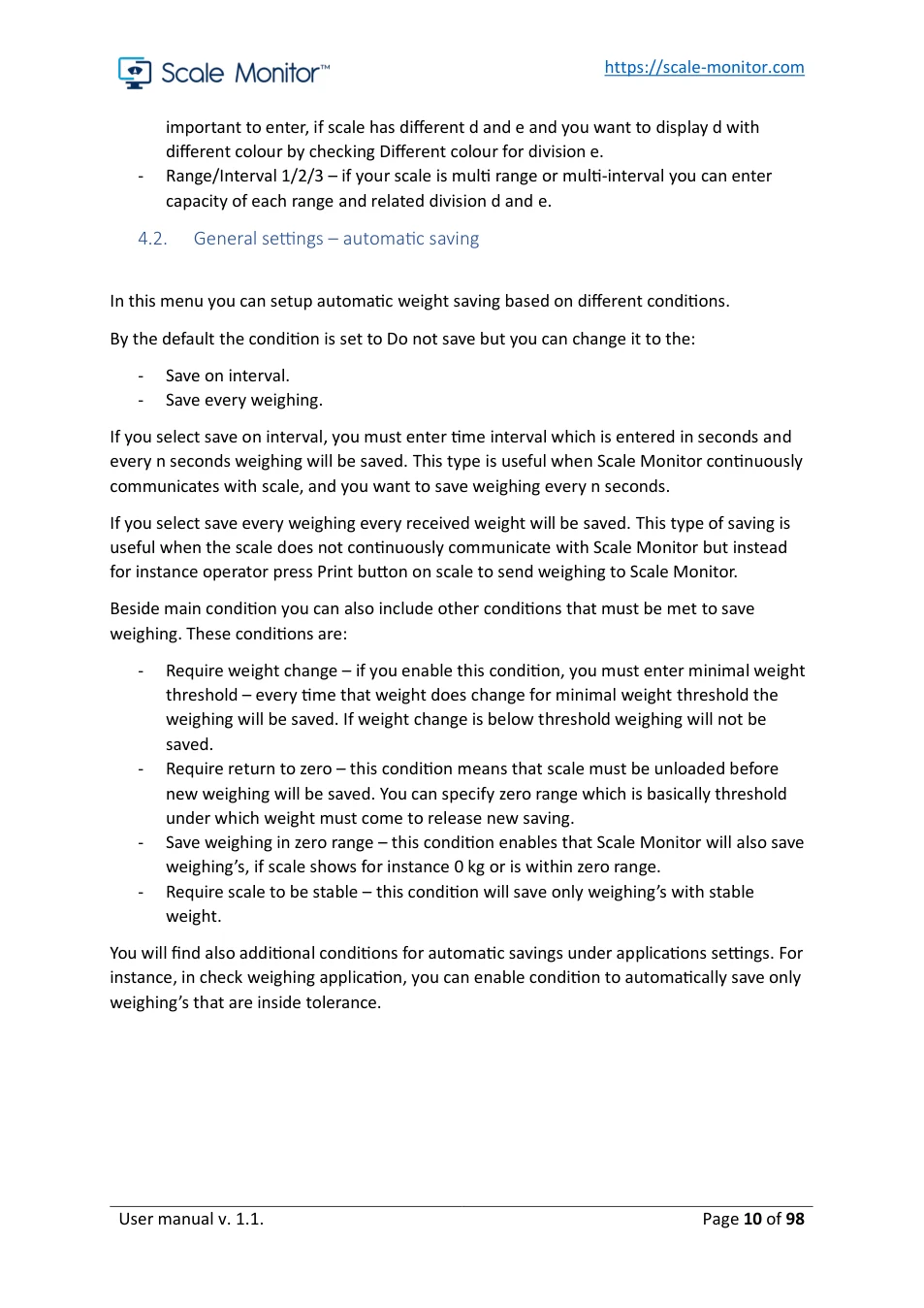 Scale Monitor: original manual page 10