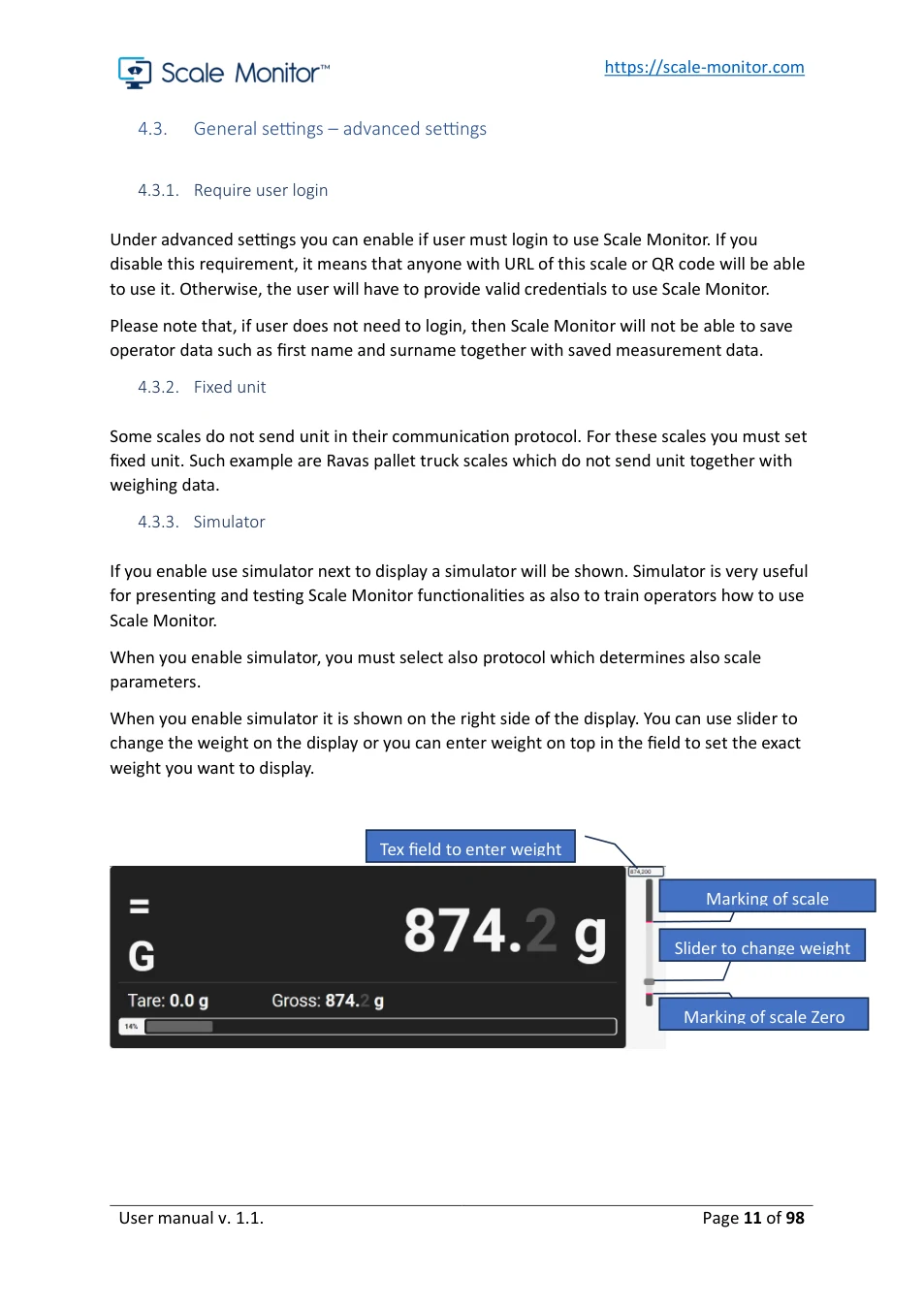 Scale Monitor: original manual page 11