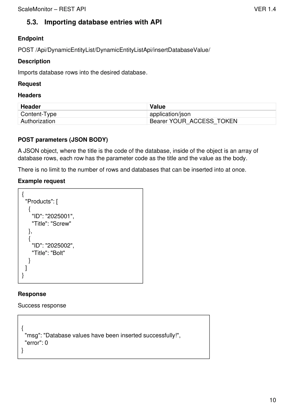 Scale Monitor REST API: original manual page 11
