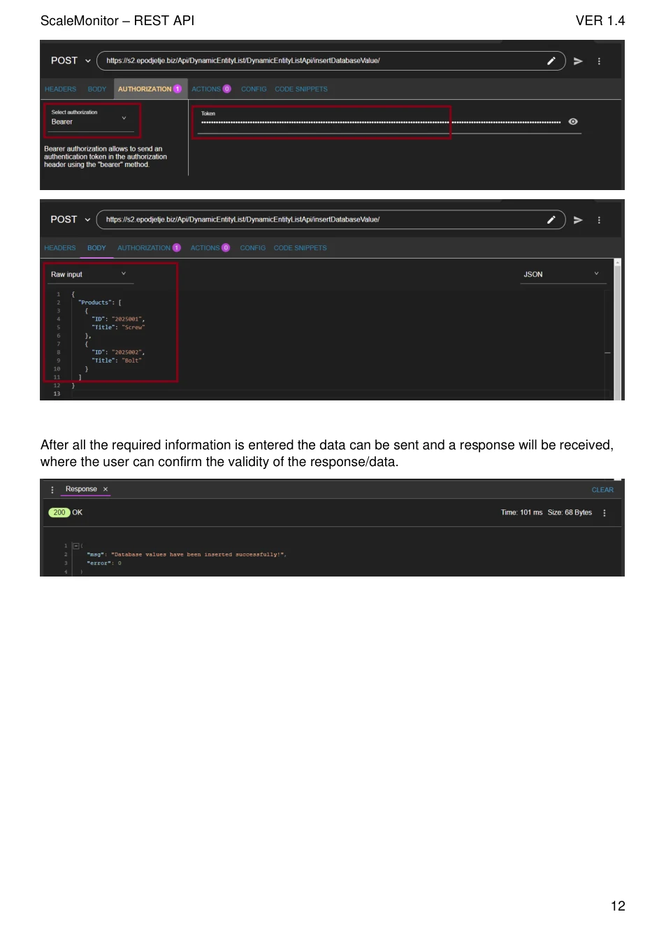 Scale Monitor REST API: original manual page 13