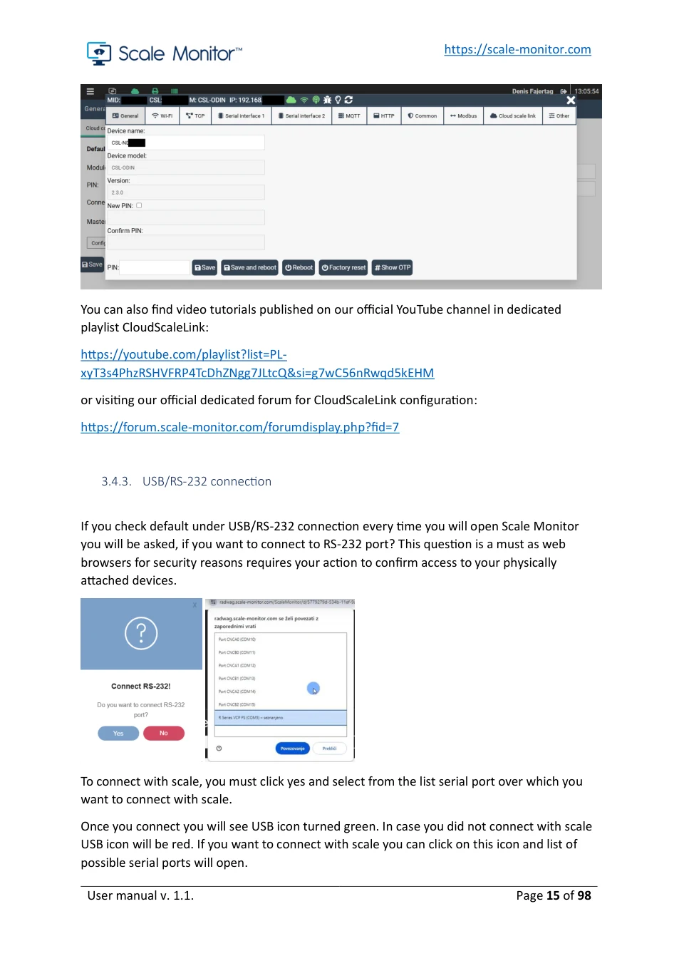 Scale Monitor: original manual page 15