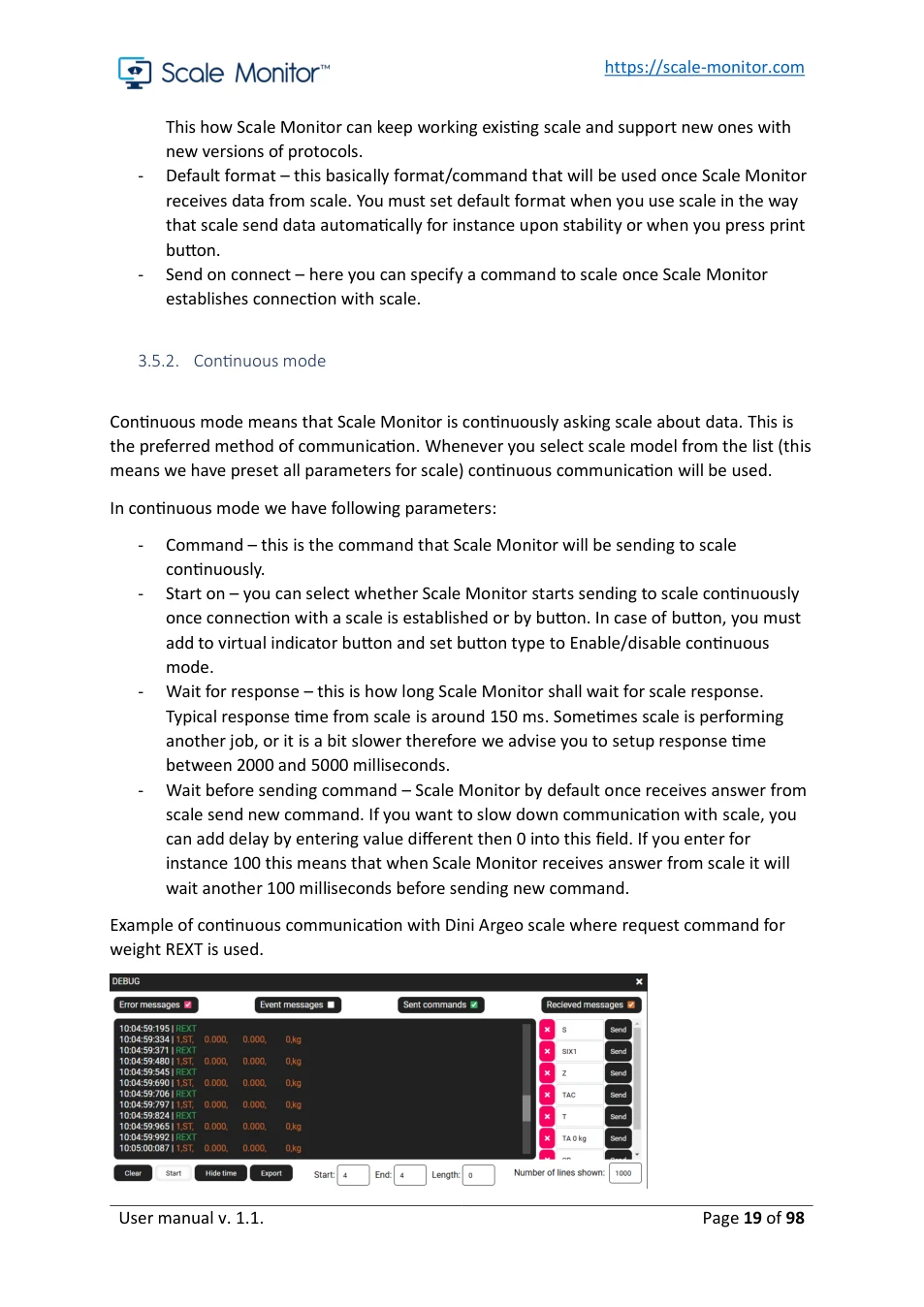 Scale Monitor: original manual page 19
