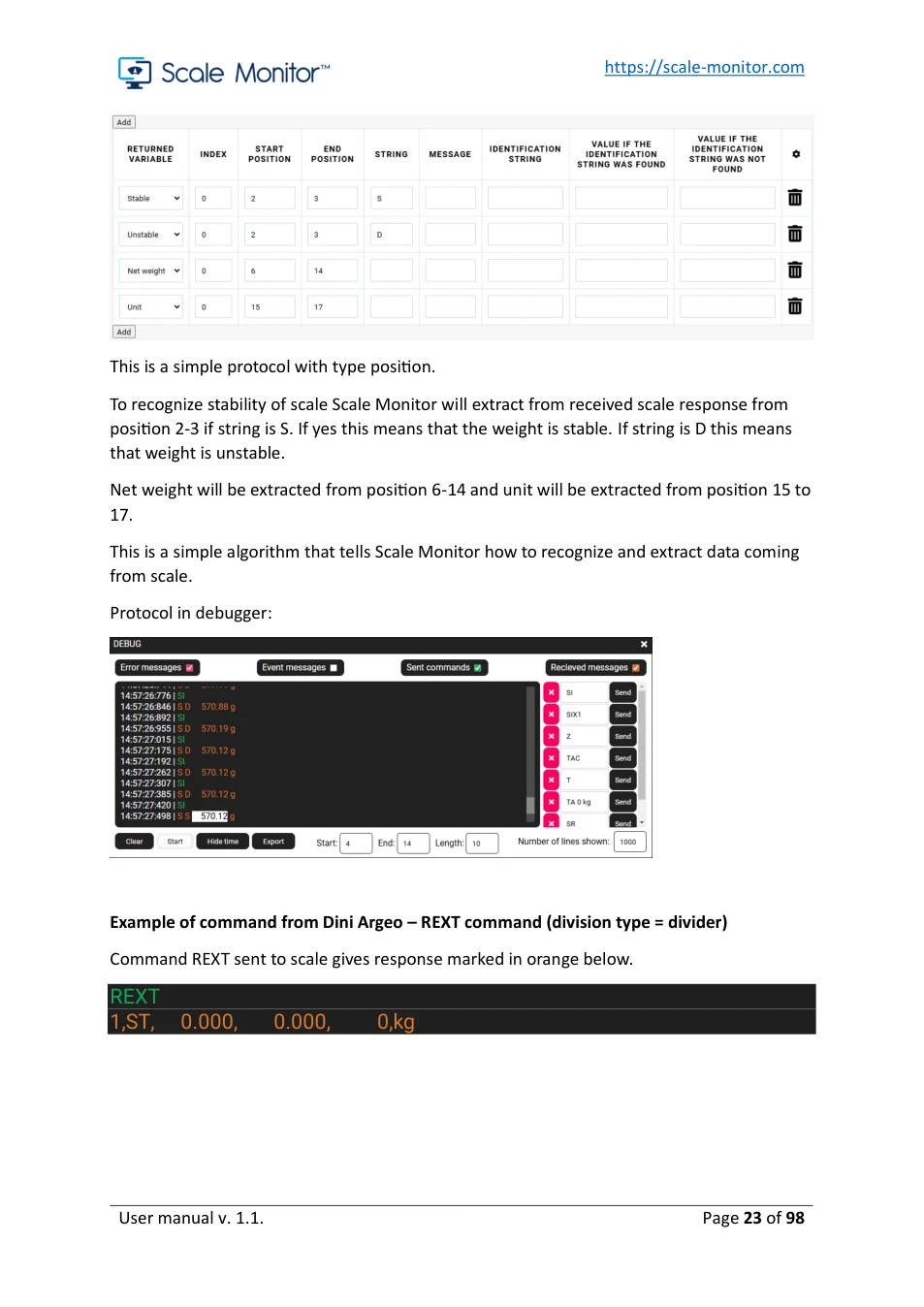 Scale Monitor: original manual page 23
