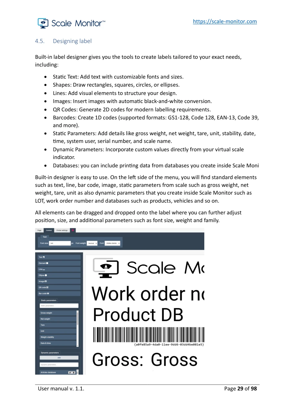 Scale Monitor: original manual page 29