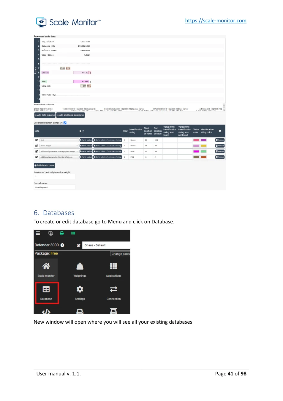 Scale Monitor: original manual page 41