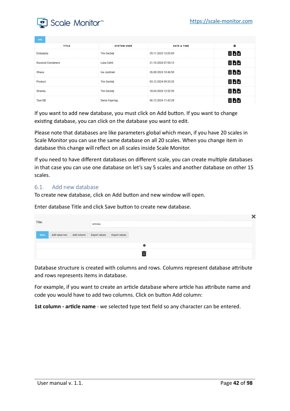 Scale Monitor: original manual page 42