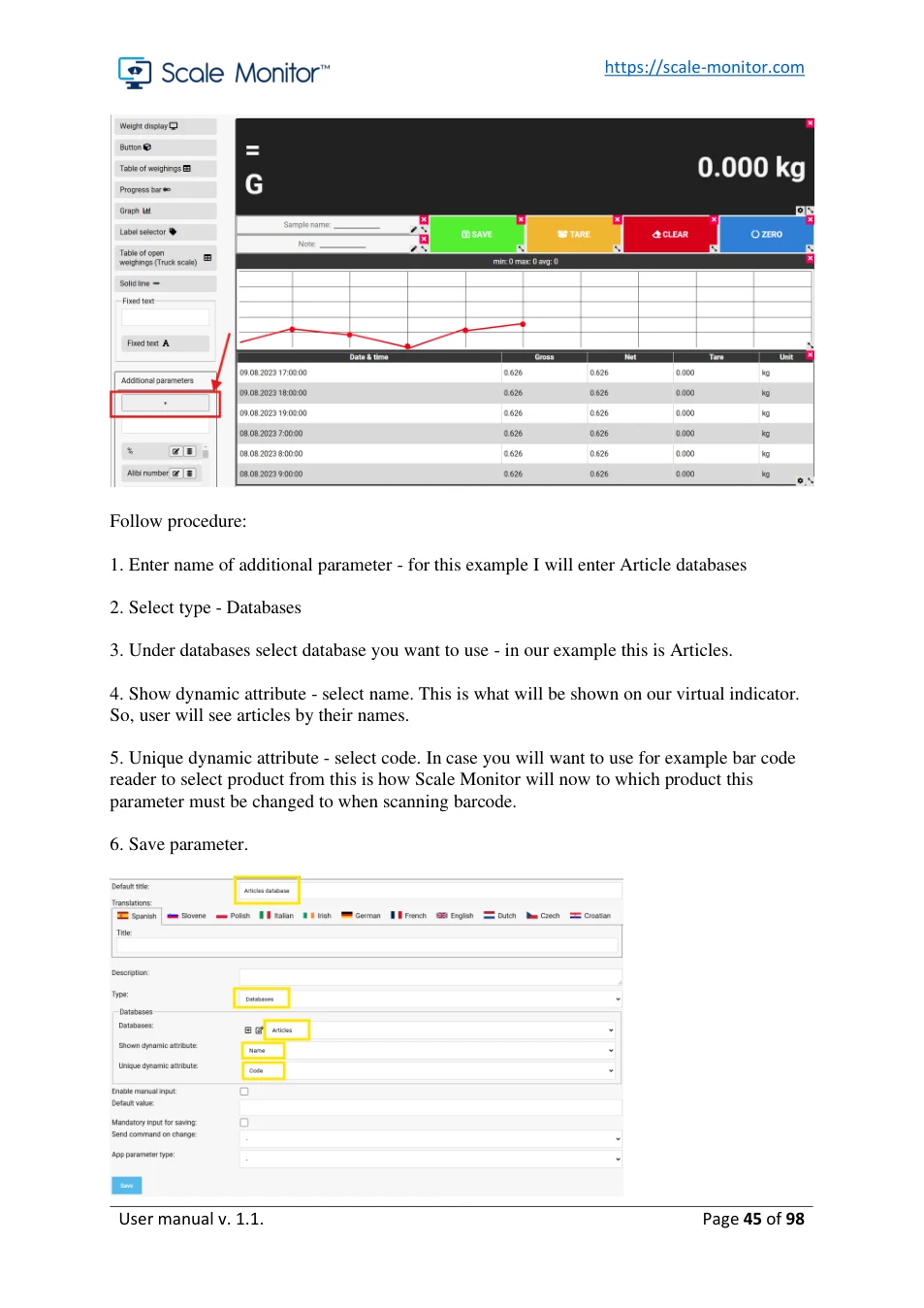 Scale Monitor: original manual page 45