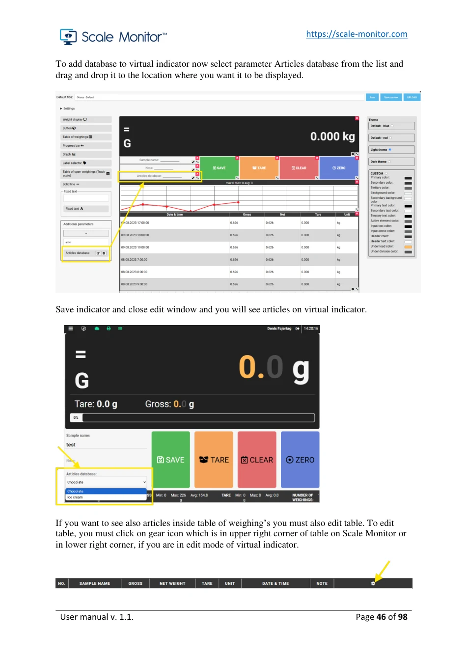 Scale Monitor: original manual page 46