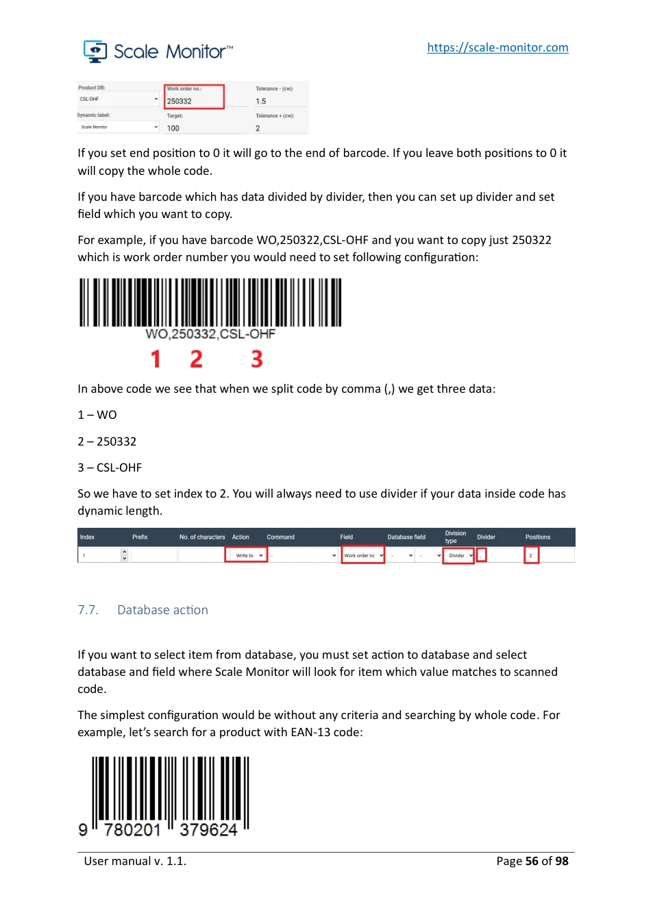 Scale Monitor: original manual page 56