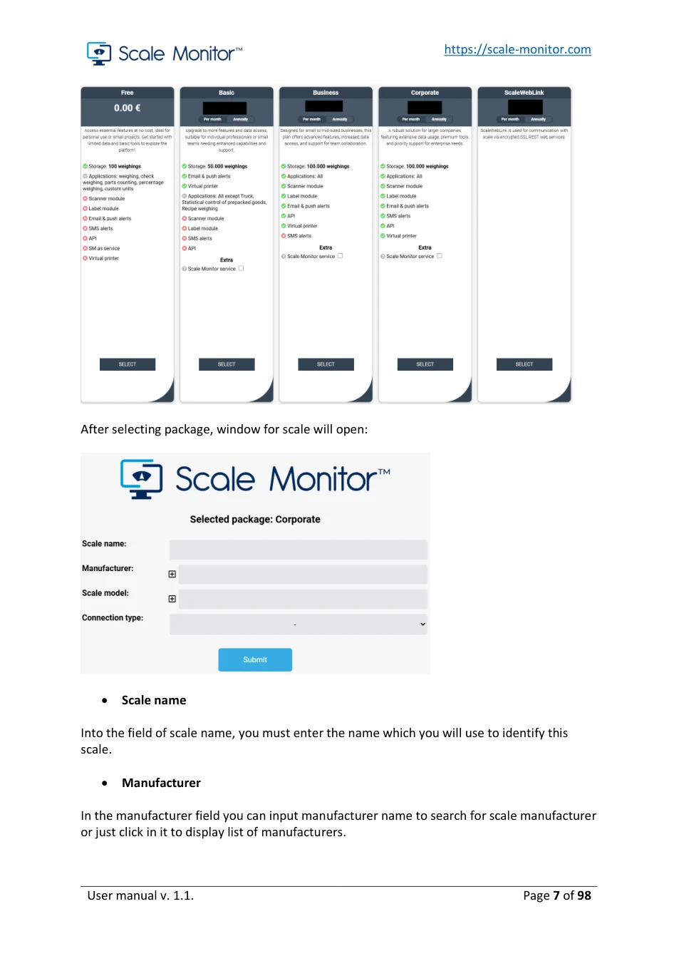 Scale Monitor: original manual page 7
