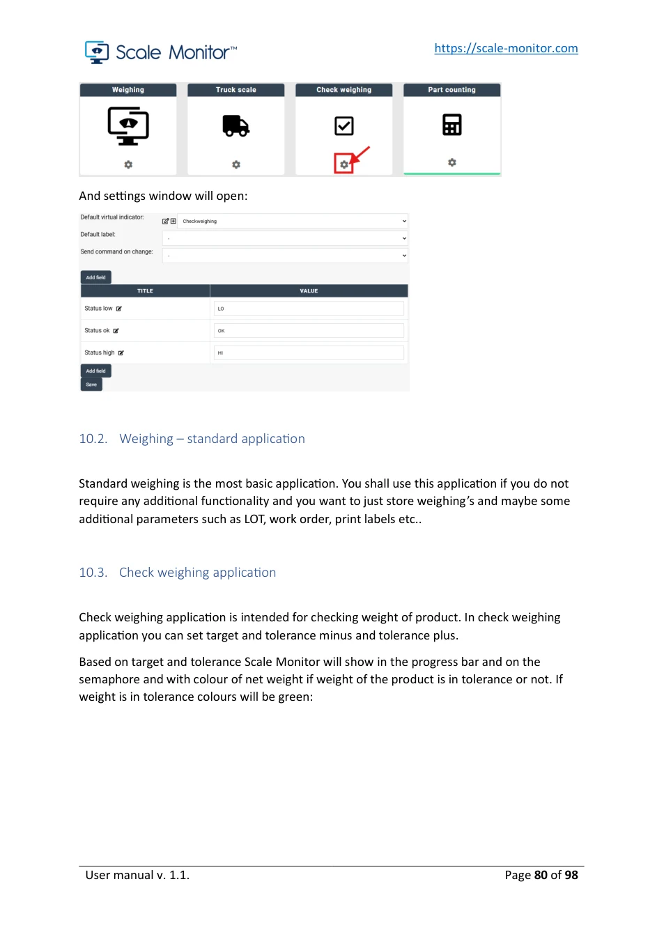 Scale Monitor: original manual page 80