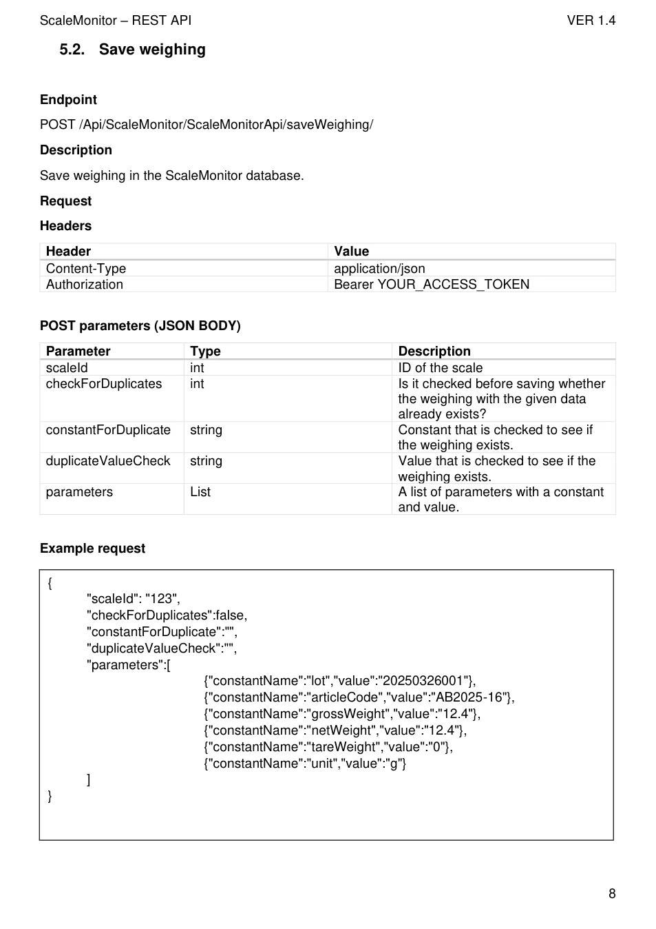 Scale Monitor REST API: original manual page 9