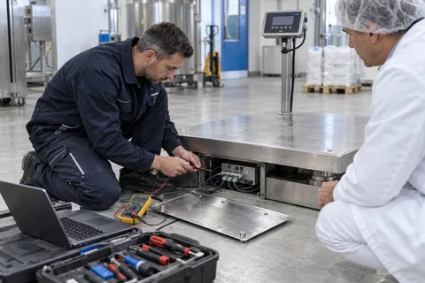 Scale service: checking load cells and connections