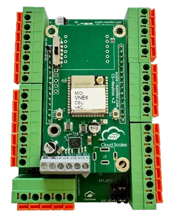 Neutron NS electronics with terminals for load cells and communication.